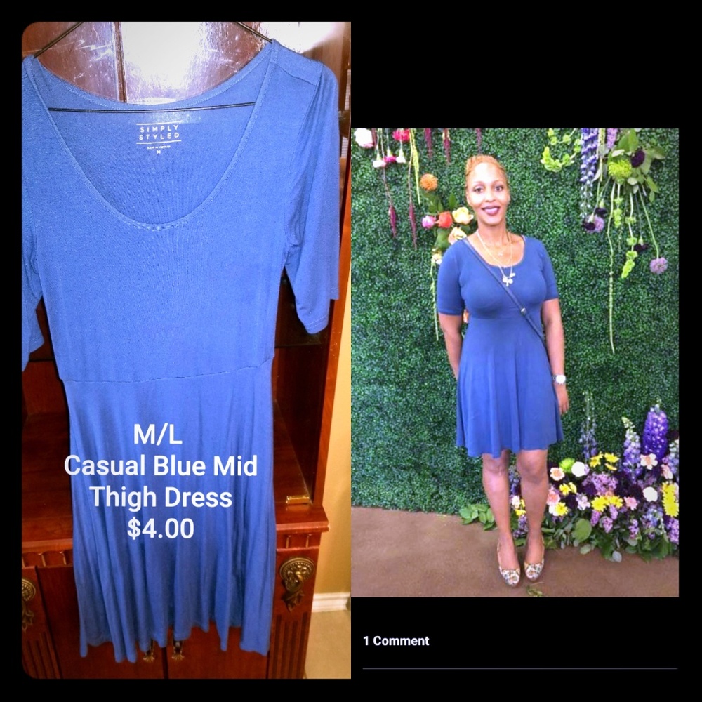 Cute too casual. Blue dress